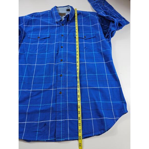 Roper bright blue long sleeve button up western rodeo size XL casual *FLAW* - Picture 6 of 7